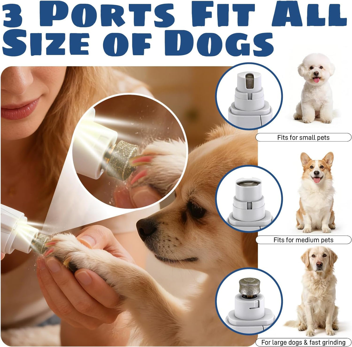 Professional Pet Nail Clippers with Integrated LED Light, 2-in-1 Design for Dogs and Cats
