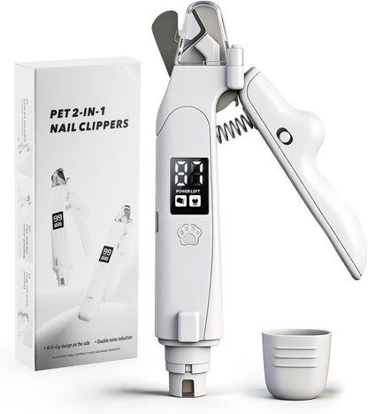Professional Pet Nail Clippers with Integrated LED Light, 2-in-1 Design for Dogs and Cats